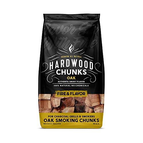 Fire & Flavor Oak Wood Chunks for Smoking and Grilling AllNatural