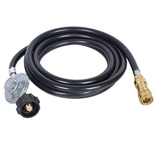 GasSaf 12ft Propane Hose with Regulator 3/8 Quick Connect Disconnect
