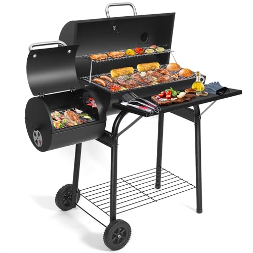 SUNLIFER Charcoal Grill Offset Smoker Charcoal Barbecue Grills with