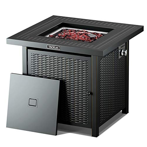 TACKLIFE Propane Fire Pit Table, 28 Inch 50,000 BTU AutoIgnition Gas