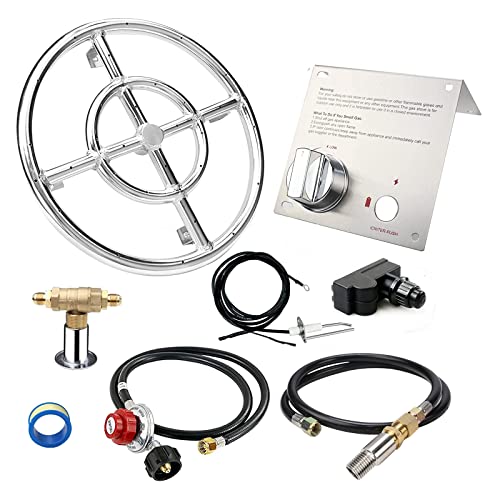 Uniflasy 12" Fire Pit Ring Burner Kit, Stainless Steel Propane Gas