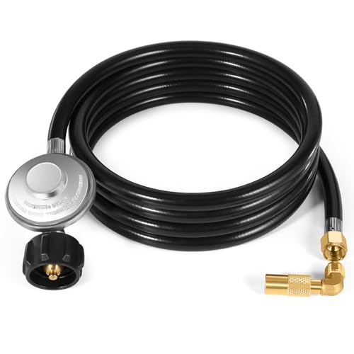 WADEO 10FT Propane Regulator and Hose, QCC1 Propane Adapter Hose